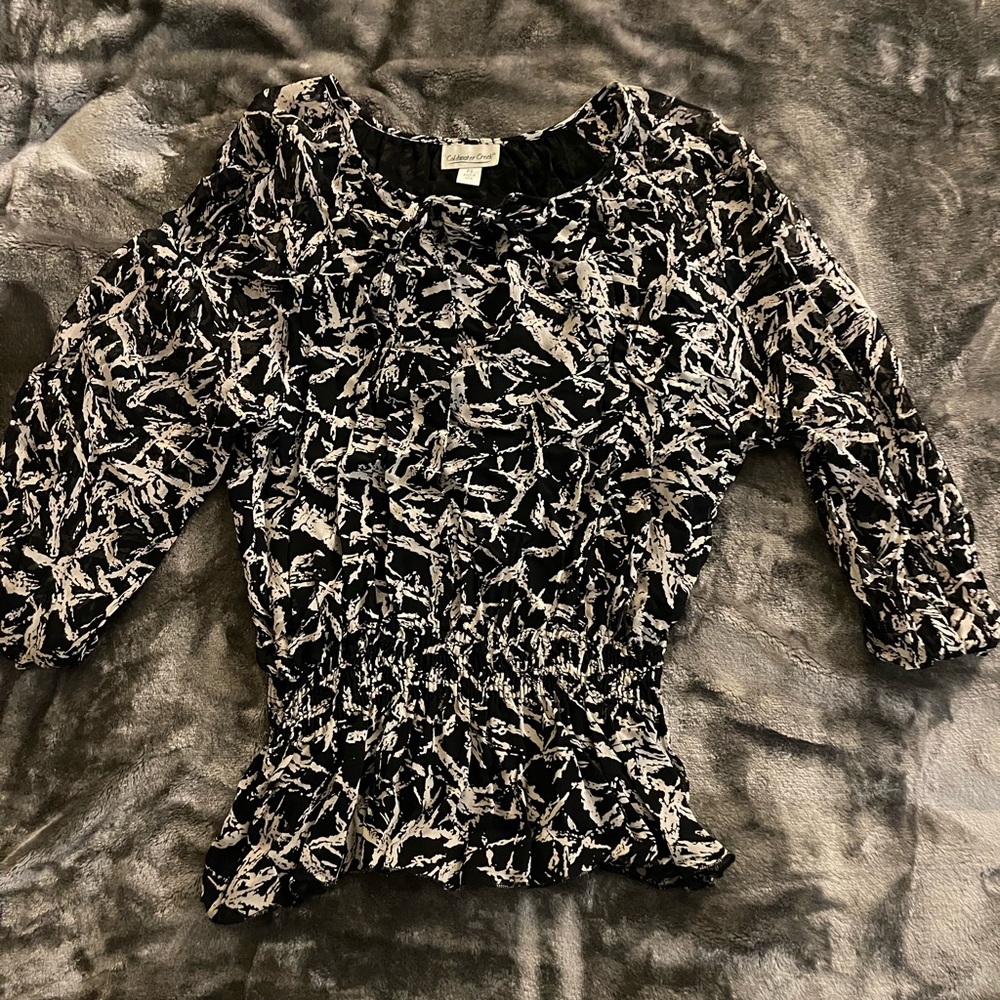 Coldwater Creek petite small 100% rayon tie neck blouse